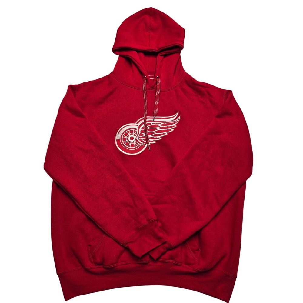 NHL Detroit Red Wings Hoodie Graphic Pullover Sweatshirt Red Men XXL Gorpcore